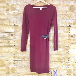 Michael kors sweater dress belt long sleeve dress